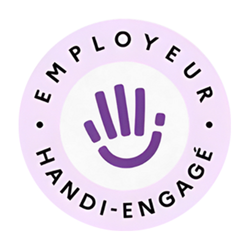 <p>RECAERO obtient le label HANDI-ENGAGEE en 2026. Ce label valorise nos actions concrètes en faveur du recrutement et/ou du maintien de collaborateurs en situation de handicap </p> logo